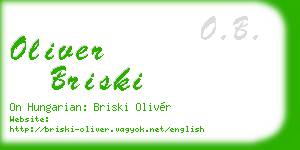 oliver briski business card